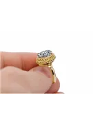 Vintage Pierścionek Cyrkonia 14k żółte złoto vrc068y